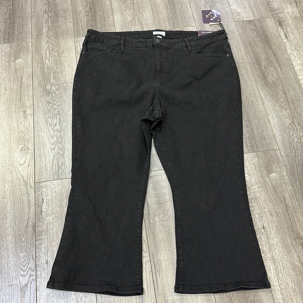 Ava & Viv no gap waistband high rise ankle bootcut size black jeans new 24w